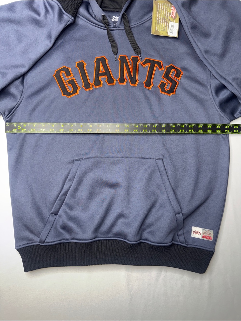 NWT SF Giants Stitches Hoodie Men's L Gray Orange MLB Pullover Sweatshirt - Picture 4 of 7